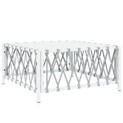 vidaXL Mesa de jardín tela tejida blanco 70x70x34 cm