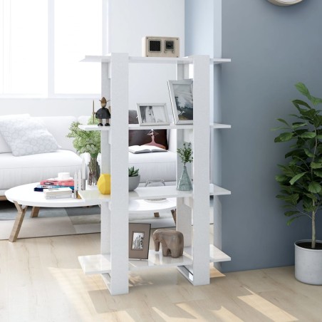 vidaXL Estantería/divisor de espacios blanco brillante 80x30x123,5 cm