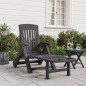 vidaXL Tumbona plegable con ruedas PP gris antracita vidaXL Tumbona plegable con ruedas PP gris antracita