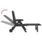 vidaXL Tumbona plegable con ruedas PP gris antracita vidaXL Tumbona plegable con ruedas PP gris antracita