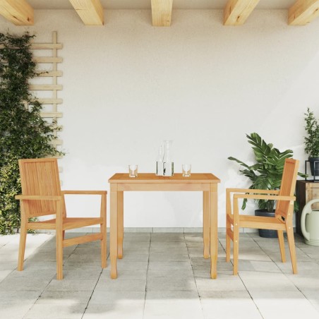 vidaXL Sillas de jardín apilables 2 uds madera de teca 56,5x57,5x91 cm