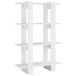 vidaXL Estantería/divisor de espacios blanco brillante 80x30x123,5 cm