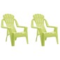 vidaXL Sillas de jardín niños 2 uds aspecto madera PP verde 37x34x44cm vidaXL Sillas de jardín niños 2 uds aspecto madera PP verde 37x34x44cm