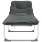 vidaXL Tumbona plegable tela gris antracita