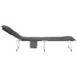 vidaXL Tumbona plegable tela gris antracita