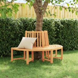 vidaXL Banco de árbol semicircular madera maciza de teca Ø160 cm