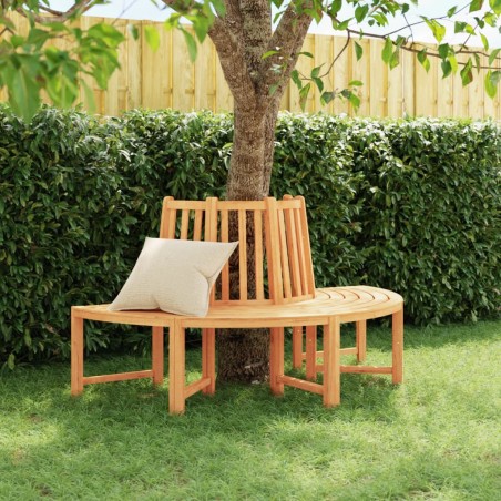 vidaXL Banco de árbol semicircular madera maciza de teca Ø160 cm