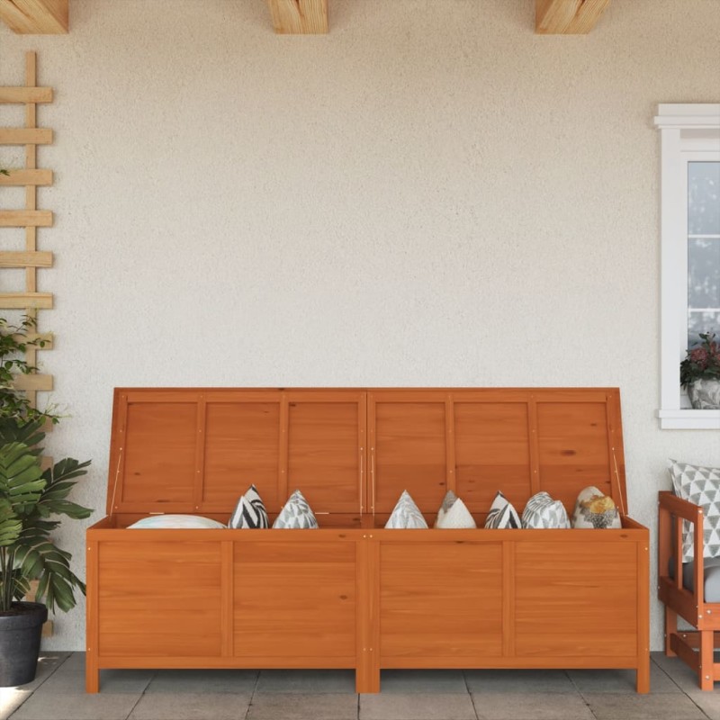 vidaXL Arcón de jardín madera maciza abeto marrón 198,5x50x56,5 cm vidaXL Arcón de jardín madera maciza abeto marrón 198,5x50x56,5 cm
