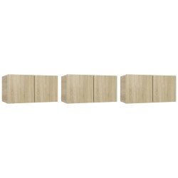 vidaXL Muebles de salón colgantes 3 uds roble Sonoma 60x30x30 cm