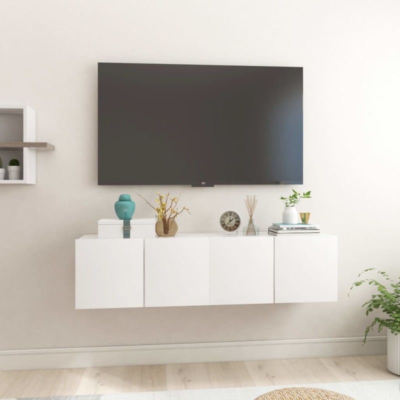 vidaXL Muebles de salón colgantes 2 unidades blanco brillo 60x30x30 cm vidaXL Muebles de salón colgantes 2 unidades blanco brillo 60x30x30 cm