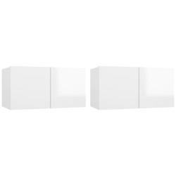 vidaXL Muebles de salón colgantes 2 unidades blanco brillo 60x30x30 cm