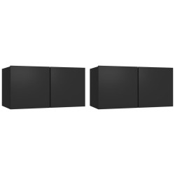 vidaXL Muebles de salón colgantes 2 unidades negro 60x30x30 cm