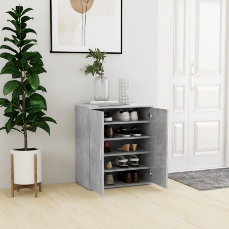 vidaXL Mueble zapatero madera de ingeniería gris hormigón 60x35x70 cm