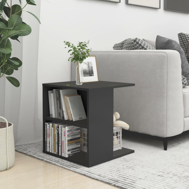 vidaXL Mesa auxiliar de madera contrachapada gris 45x45x48 cm vidaXL Mesa auxiliar de madera contrachapada gris 45x45x48 cm