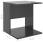 vidaXL Mesa auxiliar madera contrachapada gris brillante 45x45x48 cm vidaXL Mesa auxiliar madera contrachapada gris brillante 45x45x48 cm