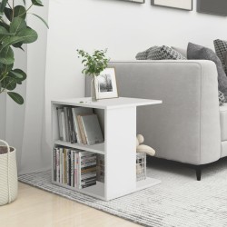 vidaXL Mesa auxiliar de madera contrachapada blanco 45x45x48 cm