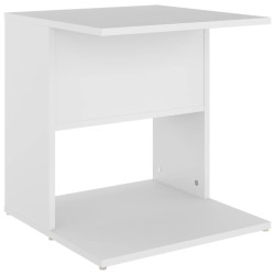 vidaXL Mesa auxiliar de madera contrachapada blanco 45x45x48 cm