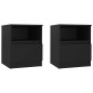 vidaXL Mesitas de noche 2 uds madera contrachapada negro 40x40x50 cm vidaXL Mesitas de noche 2 uds madera contrachapada negro 40x40x50 cm