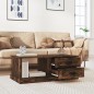 vidaXL Mesa de centro madera contrachapada roble ahumado 90x50x35 cm vidaXL Mesa de centro madera contrachapada roble ahumado 90x50x35 cm