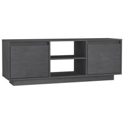 vidaXL Mueble de TV madera maciza de pino gris 110x30x40 cm 