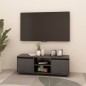 vidaXL Mueble de TV madera maciza de pino gris 110x30x40 cm 