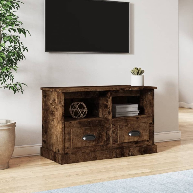 vidaXL Mueble para TV madera contrachapada roble ahumado 80x35x50 cm