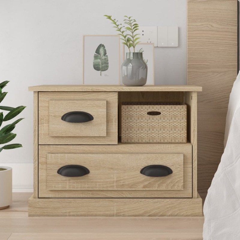 vidaXL Mesita de noche color roble Sonoma 60x39x45 cm vidaXL Mesita de noche color roble Sonoma 60x39x45 cm