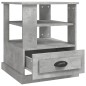 vidaXL Mesa auxiliar madera contrachapada gris hormigón 50x50x60 cm