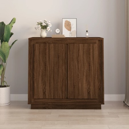vidaXL Aparador madera contrachapada roble marrón 80x34x75 cm