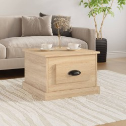 vidaXL Mesa de centro madera contrachapada roble Sonoma 50x50x35 cm