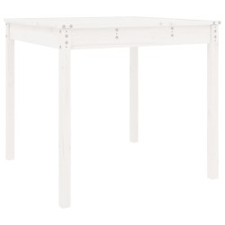 vidaXL Mesa de jardín madera maciza de pino blanco 82,5x82,5x76 cm