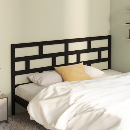 vidaXL Cabecero de cama madera maciza de pino negro 186x4x100 cm