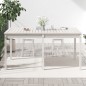 vidaXL Mesa de jardín madera maciza pino blanco 159,5x82,5x76 cm vidaXL Mesa de jardín madera maciza pino blanco 159,5x82,5x76 cm