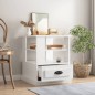 vidaXL Mesa auxiliar madera contrachapada blanco brillo 50x50x60 cm vidaXL Mesa auxiliar madera contrachapada blanco brillo 50x50x60 cm