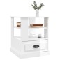 vidaXL Mesa auxiliar madera contrachapada blanco brillo 50x50x60 cm vidaXL Mesa auxiliar madera contrachapada blanco brillo 50x50x60 cm