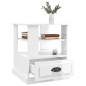 vidaXL Mesa auxiliar madera contrachapada blanco brillo 50x50x60 cm vidaXL Mesa auxiliar madera contrachapada blanco brillo 50x50x60 cm