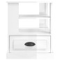 vidaXL Mesa auxiliar madera contrachapada blanco brillo 50x50x60 cm vidaXL Mesa auxiliar madera contrachapada blanco brillo 50x50x60 cm