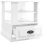 vidaXL Mesa auxiliar madera contrachapada blanco brillo 50x50x60 cm vidaXL Mesa auxiliar madera contrachapada blanco brillo 50x50x60 cm