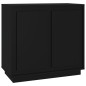 vidaXL Aparador de madera contrachapada negro 80x34x75 cm