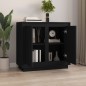 vidaXL Aparador de madera contrachapada negro 80x34x75 cm