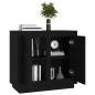 vidaXL Aparador de madera contrachapada negro 80x34x75 cm