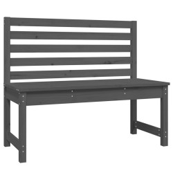 vidaXL Banco de jardín madera maciza de pino gris 109 cm