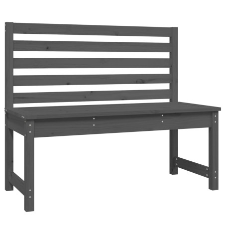 vidaXL Banco de jardín madera maciza de pino gris 109 cm