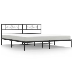 vidaXL Estructura de cama con cabecero metal negro 200x200 cm