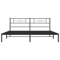 vidaXL Estructura de cama con cabecero metal negro 200x200 cm