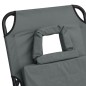 vidaXL Tumbona plegable acero recubrimiento en polvo tela Oxford gris vidaXL Tumbona plegable acero recubrimiento en polvo tela Oxford gris