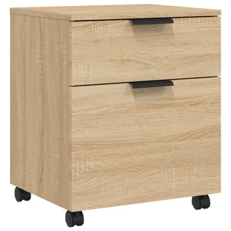 vidaXL Archivador ruedas madera contrachapada roble Sonoma 45x38x54 cm