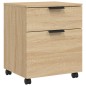 vidaXL Archivador ruedas madera contrachapada roble Sonoma 45x38x54 cm vidaXL Archivador ruedas madera contrachapada roble Sonoma 45x38x54 cm