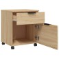 vidaXL Archivador ruedas madera contrachapada roble Sonoma 45x38x54 cm vidaXL Archivador ruedas madera contrachapada roble Sonoma 45x38x54 cm