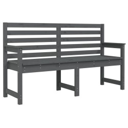 vidaXL Banco de jardín madera maciza de pino gris 159,5x48x91,5 cm